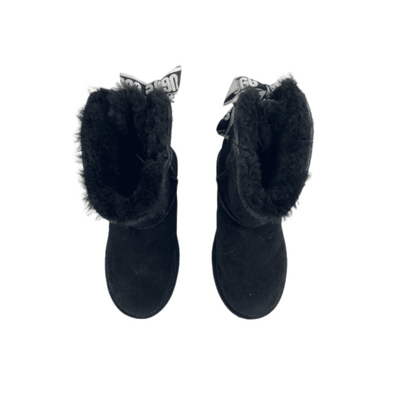 UGG girls black short boots with back lace size 2 - Picture 5 of 7
